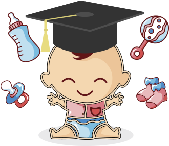 Funny Baby Emoji Messages Sticker-0 - Mortarboard (408x408)