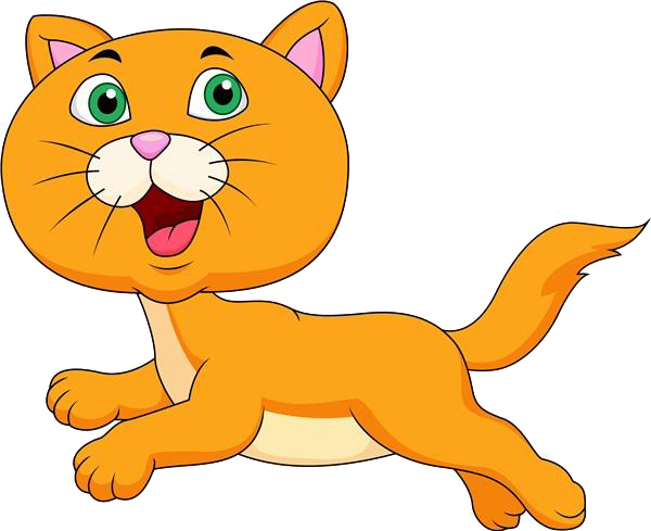 Cat Cartoon Clip Art - Cartoon Orange Cat Running (600x489)