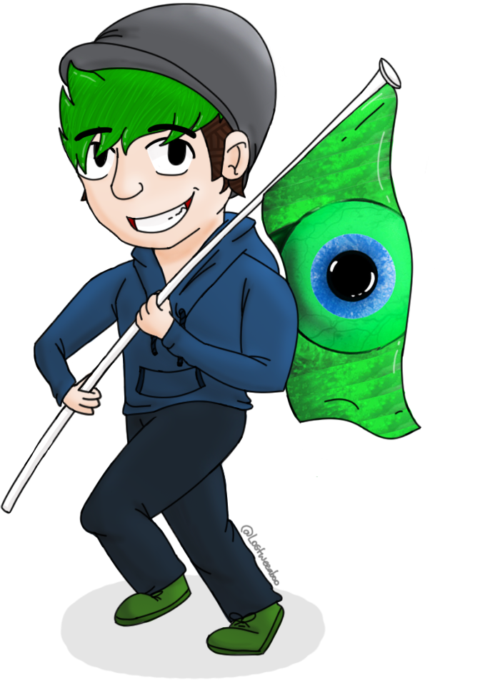 Jacksepticeye Fan Art Green Hair - Osomatsu-kun (672x952)