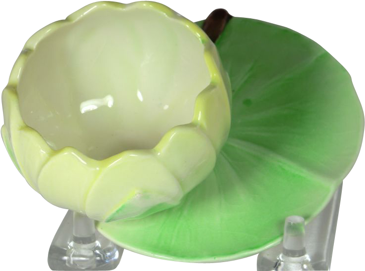 Carlton Ware Lily Pad Bowl Egg Cup Salt Pot Ca 1939 - Ceramic (738x738)