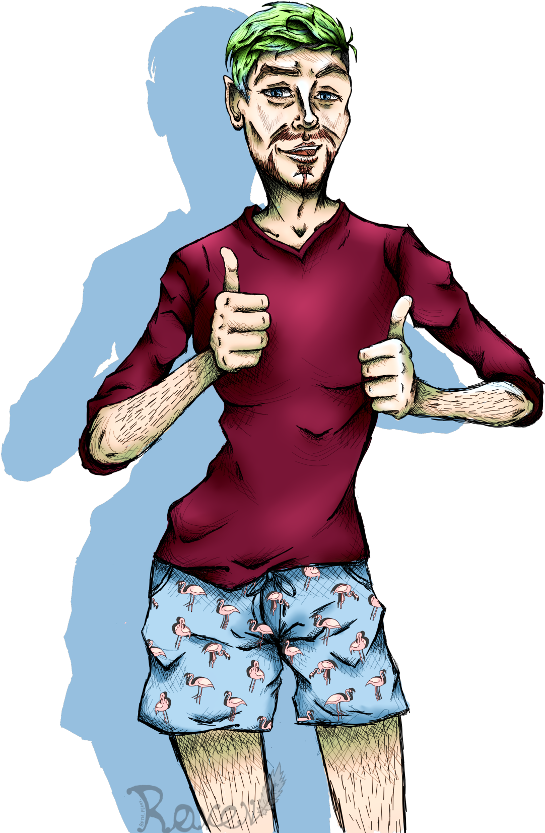Dem Flamingo's By - Jacksepticeye Flamingo Shorts Red Top (1280x1779)