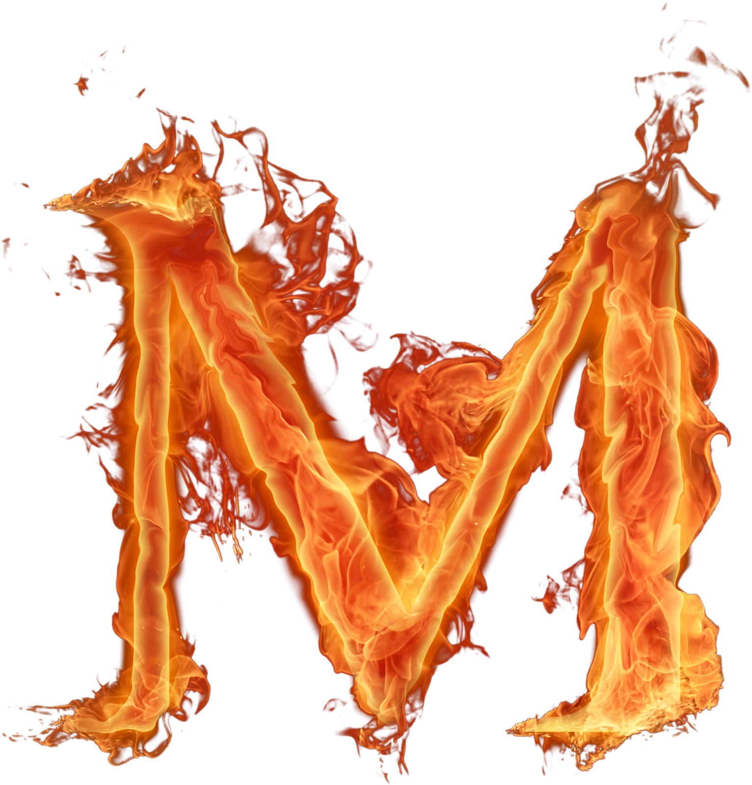 Letras Em Png Efeito Fogo - Letter M Fire (1532x1600)