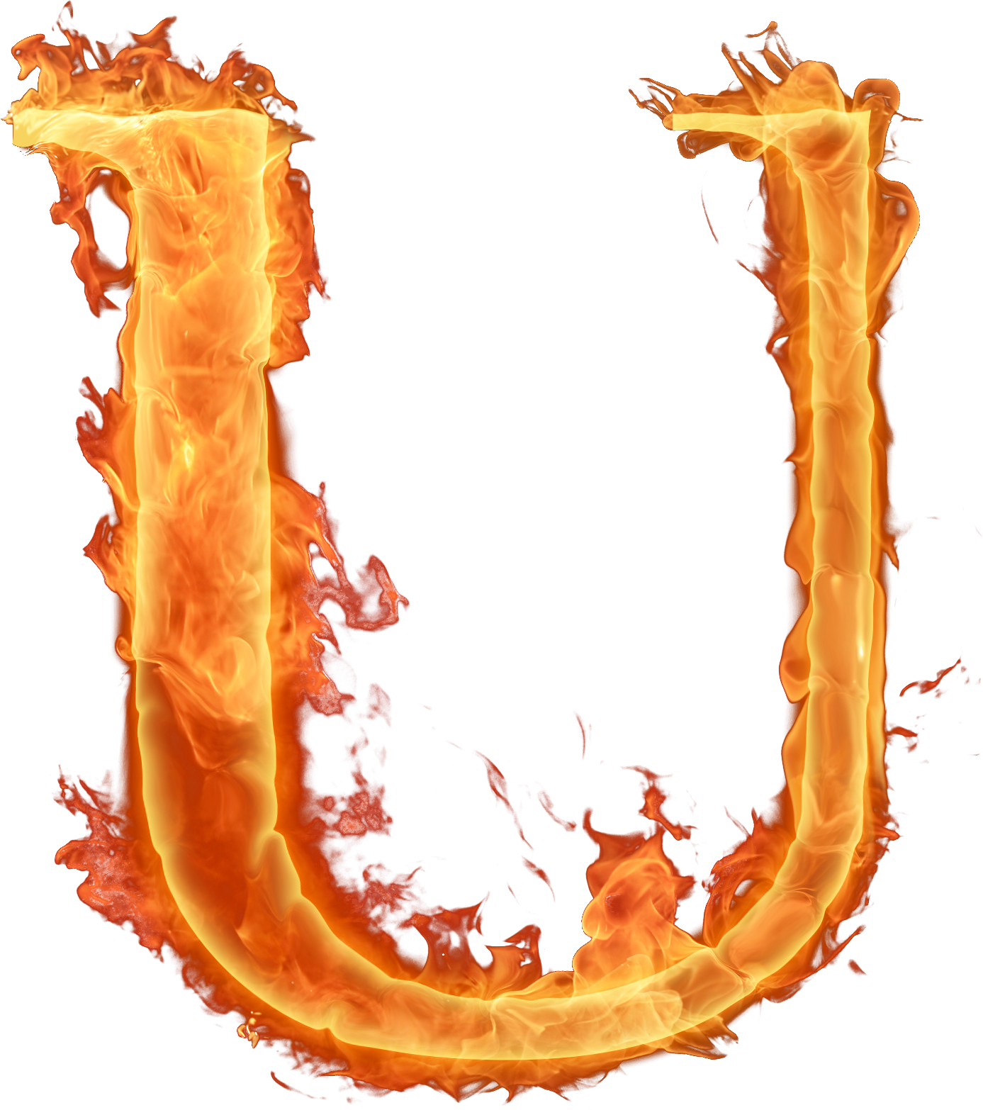 Letras Em Png Efeito Fogo - Fire U Alphabet Png (1387x1566)