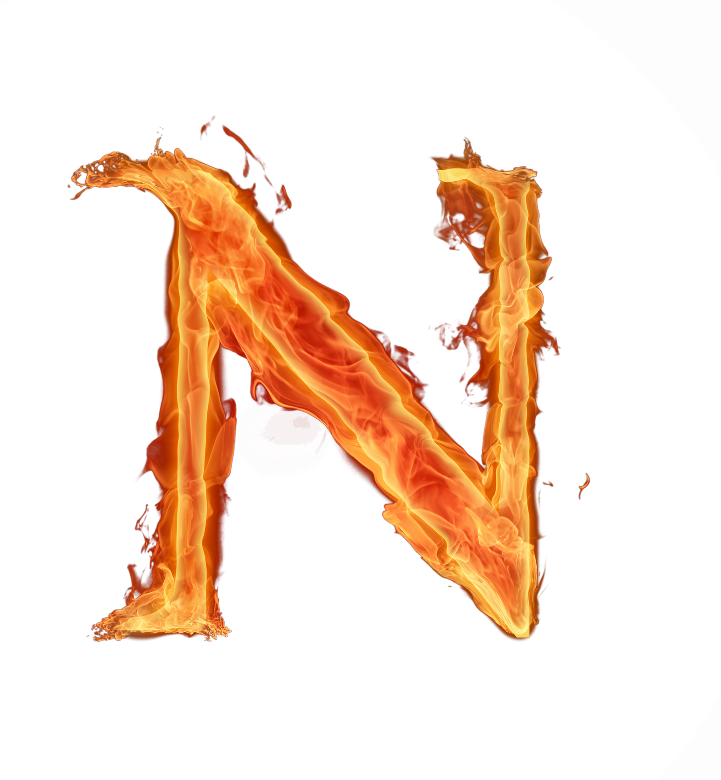 Letras Em Png Efeito Fogo - Letter N (1479x1600)