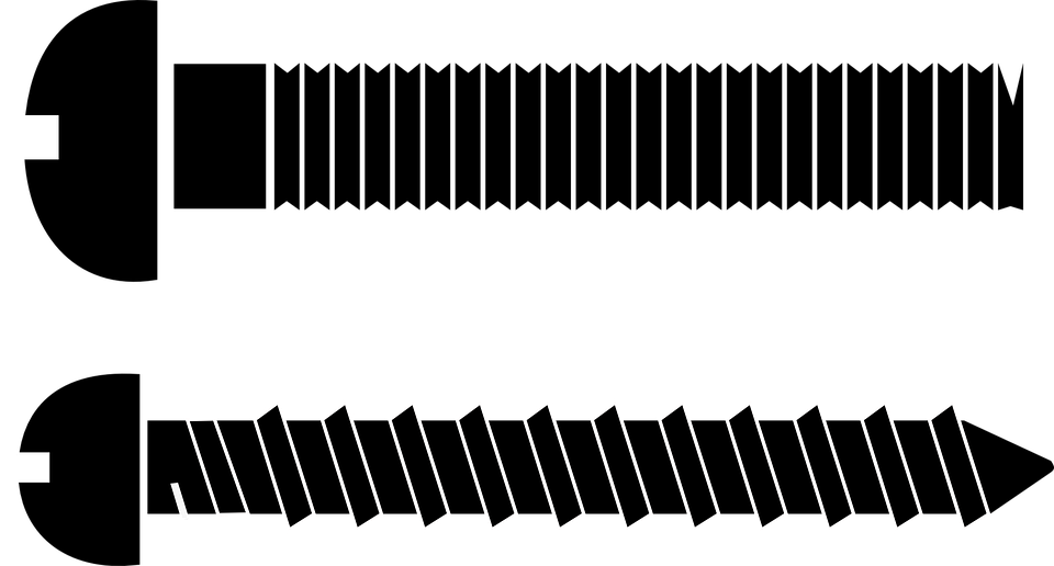 Silhouette Clip Art Bolts Screws - Screw Clipart (960x516)