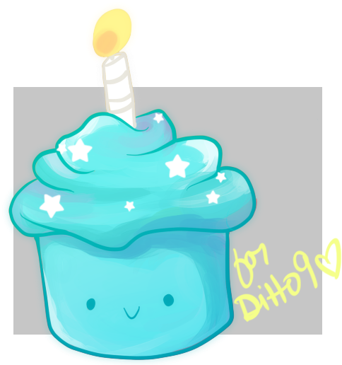 Happy Birthday Ditto9 By Tabby Like A Cat - Cupcake (536x573)