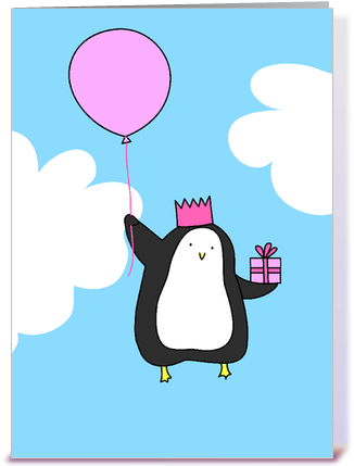 Birthday Penguin Greeting Card By Amble And Sing Card - Christmas Snowflake Ornaments Best Friend Birthday (435x429)