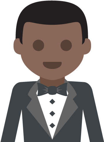 Man In Tuxedo Dark Skin Tone Emoji Emoticon Vector - Tuxedo (512x512)