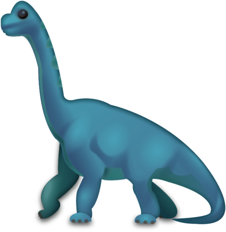 Brachiosaurus Clipart Past - Blue Dinosaur Emoji (480x474)