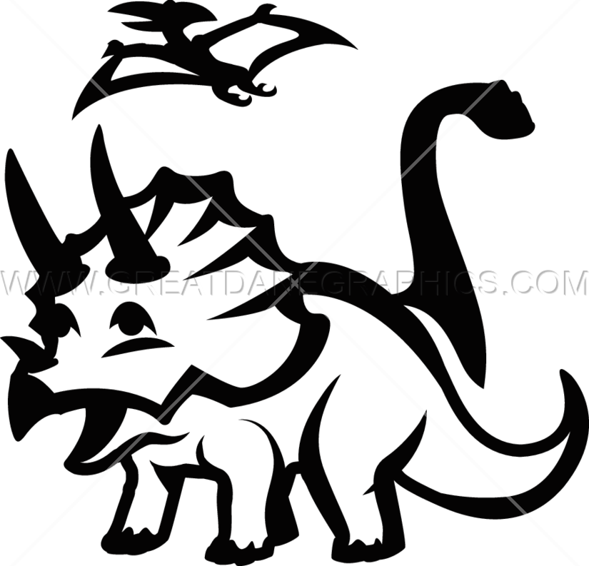 Triceratops & Others - Illustration (825x793)