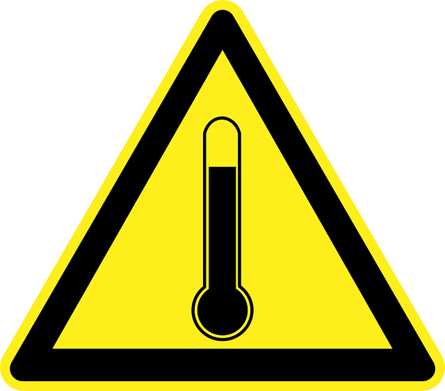 Yellow High Temperature, Hot, Heat, Danger, Warning, - Electricity Warning Sign Png (640x563)