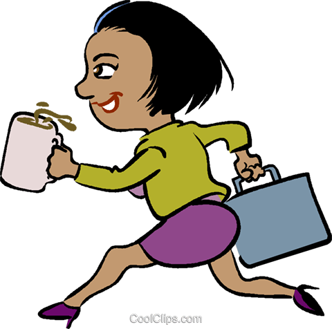 Woman Running Late For Meeting Royalty Free Vector - Go To Work Clipart (480x476)