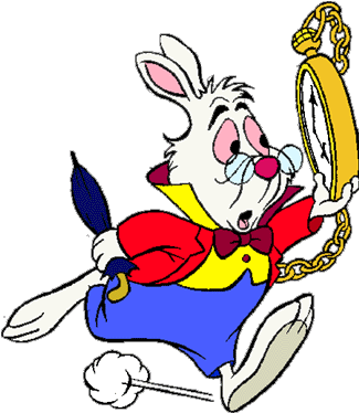 Pin Late Clipart - White Rabbit Alice In Wonderland Cartoon (334x400)