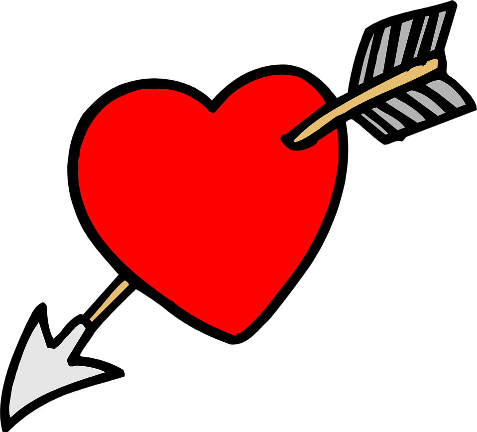 Heart Arrow - Heart With An Arrow Through (958x867)