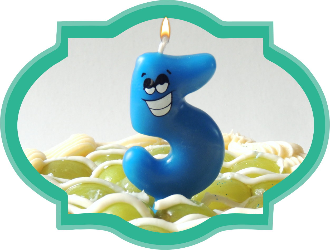 Vela Número 5 Caritas - Letreros De Feliz Cumpeaños (1252x949)