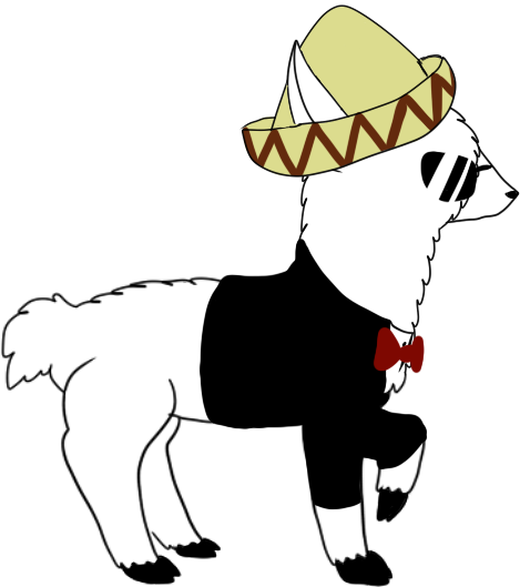 Tuxedo Sombrero Llama B) By Sootlet - Dog Catches Something (469x529)