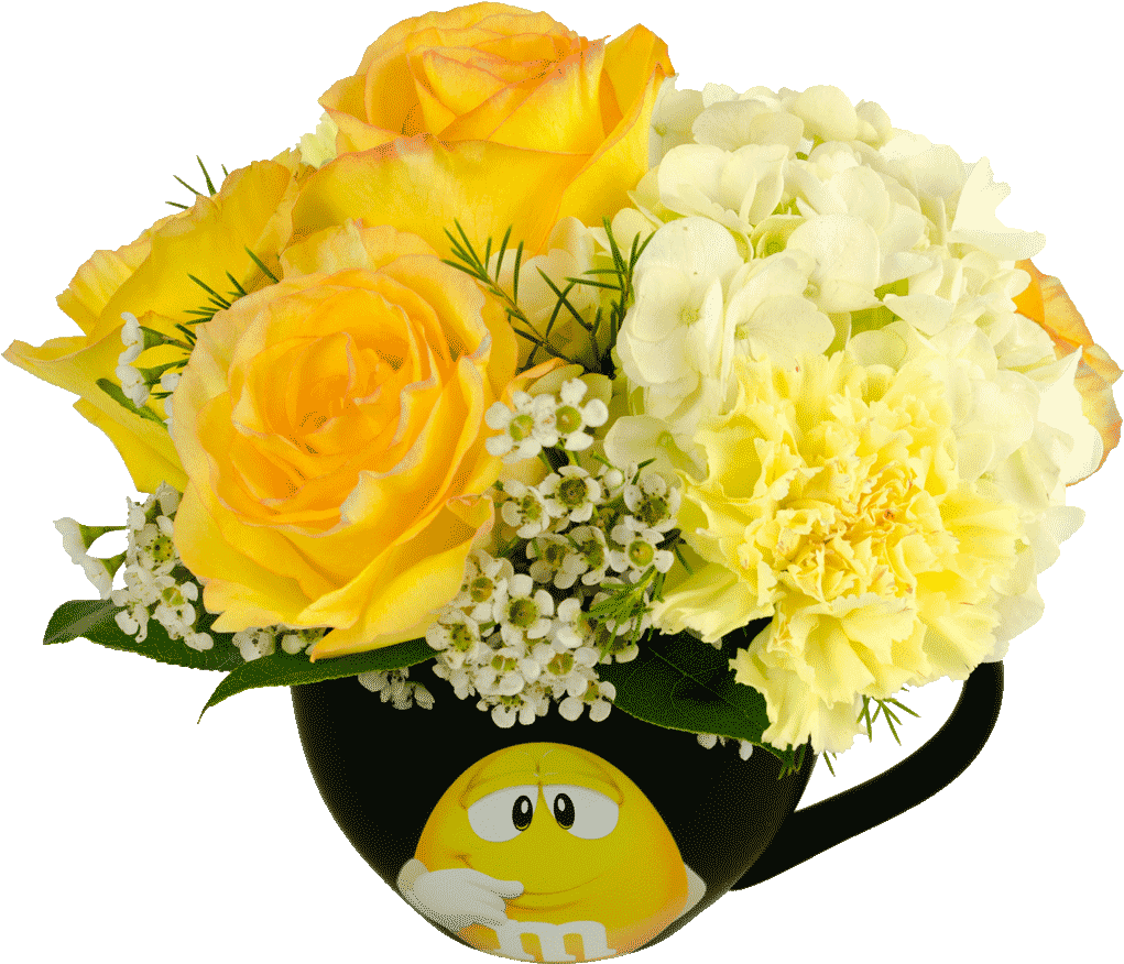 Yellow Character Cappuccino Flower Mug - Voted Best Beautiful Flowers 2017 (1024x1024)