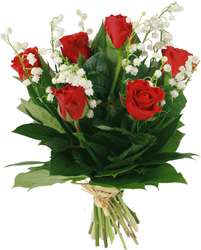 Tube - Bouquet De Muguet Avec Rose (500x500)