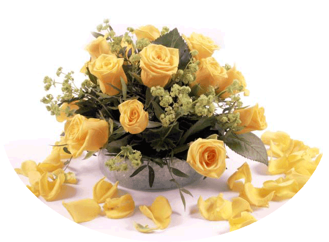 Tout En Jaune - Tube Roses Jaunes Png (671x500)