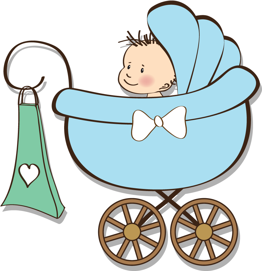 Baby Shower Gift Infant Clip Art - Baby Carriages Clip Art (1000x1000)