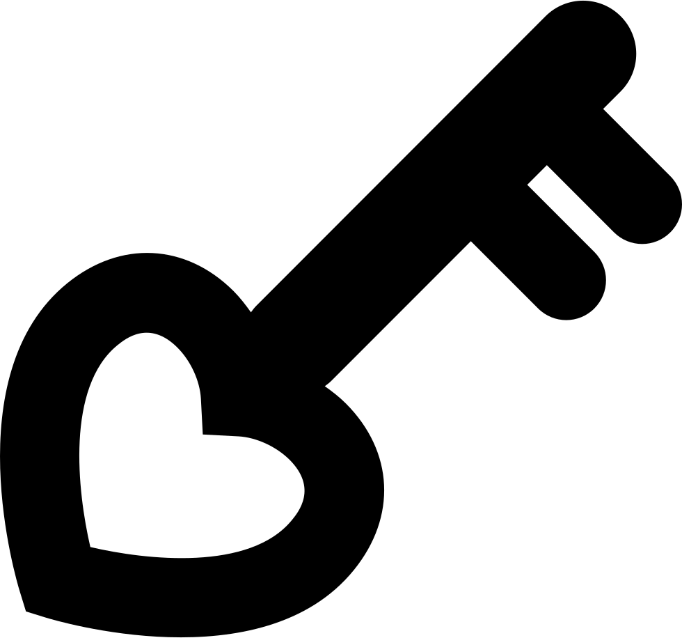 Heart Shaped Key Icon - Desenhos De Corações Com Chaves (980x916)