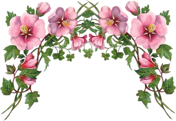 Tube Coin Fleurs - Welcome Images With Flowers Animated (600x411)