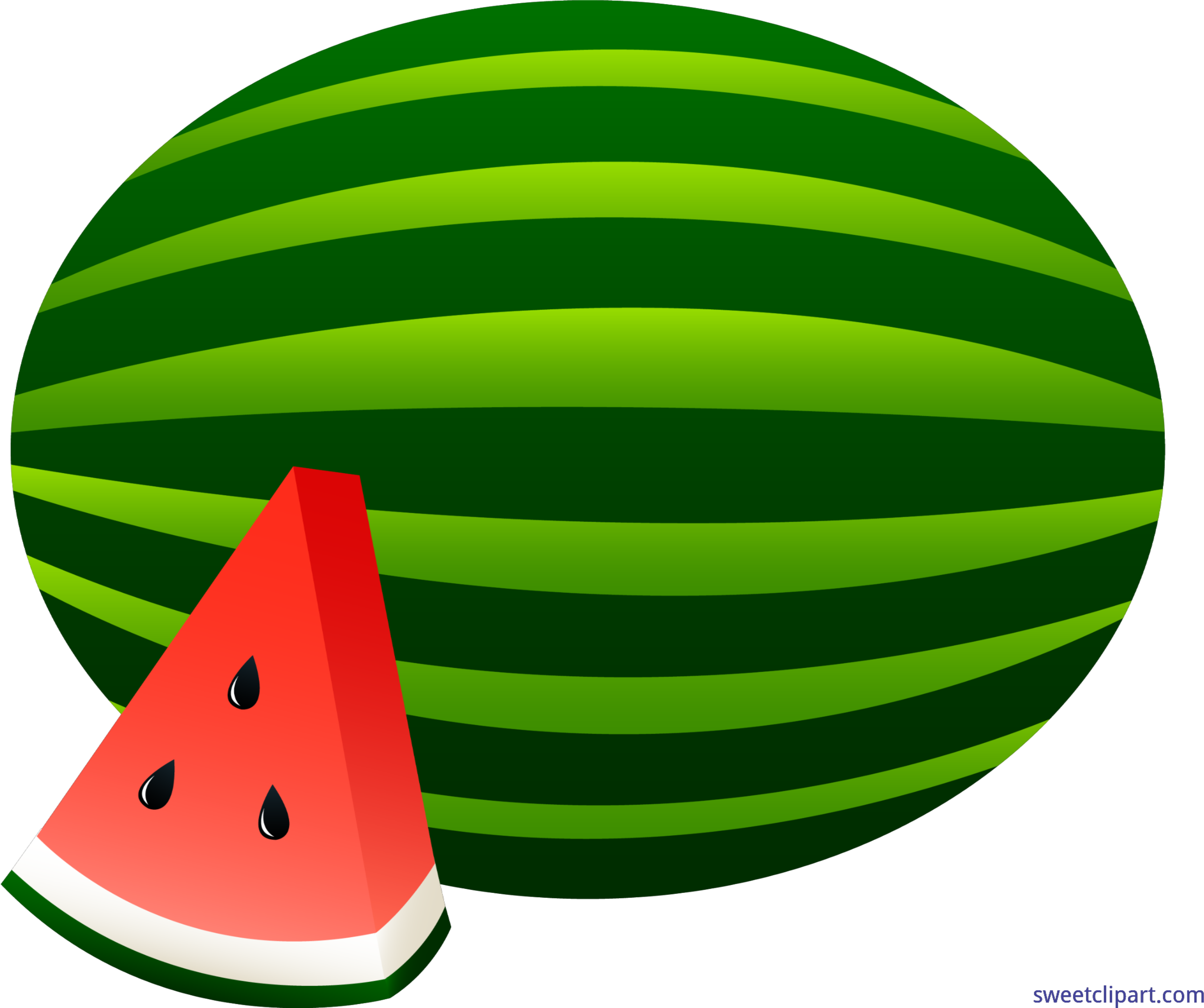 Watermelon Whole Slice Clip Art Clipart - Watermelon Clip Art (5469x4551)