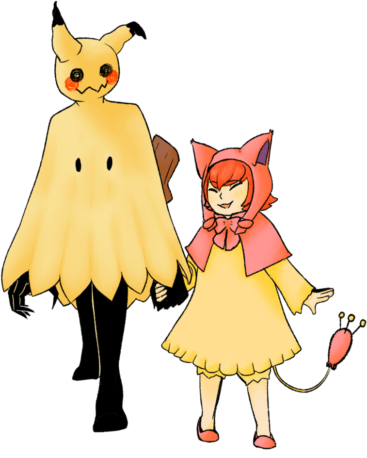 Mimikyu And Skitty Gijinka By Killersuzie - Cartoon (822x973)