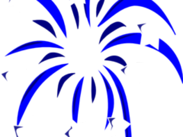Fireworks Clipart Blue - Clip Art (640x480)