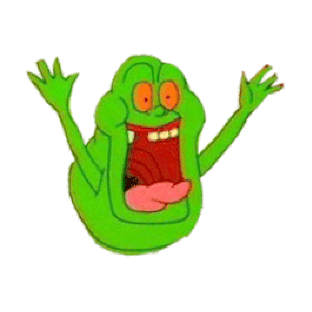 Monster Hello Sticker By Imoji - Slimer And The Real Ghostbusters (1079x849)