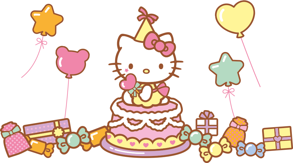 Hello Kitty Birthday Cake Drawing - Hello Kitty, Hello 40: A 40th Anniversary Tribute (995x555)