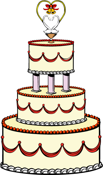 Blue Wedding Cake Clip Art - Wedding Cake Clipart (600x600)