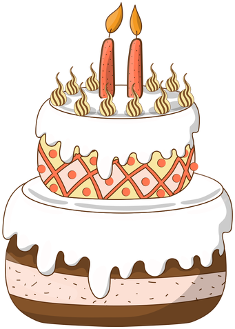 Two Candles Birthday Cake Cartoon - Birthday Cake Cartoon Transparent (512x512)