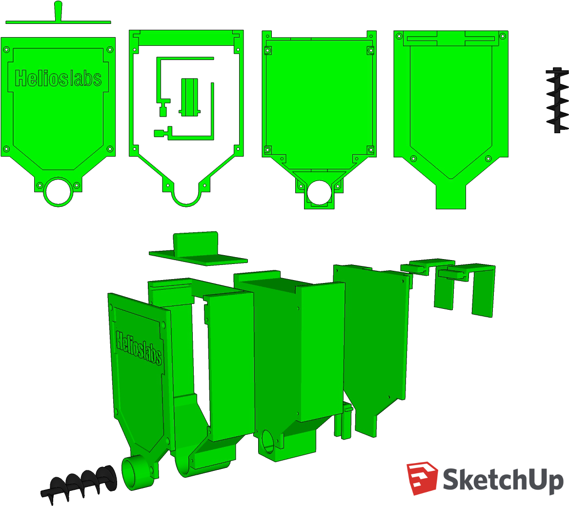 The Original Model Was Created Using Sketchup - Fish Automatic Feeder Png (1208x1076)