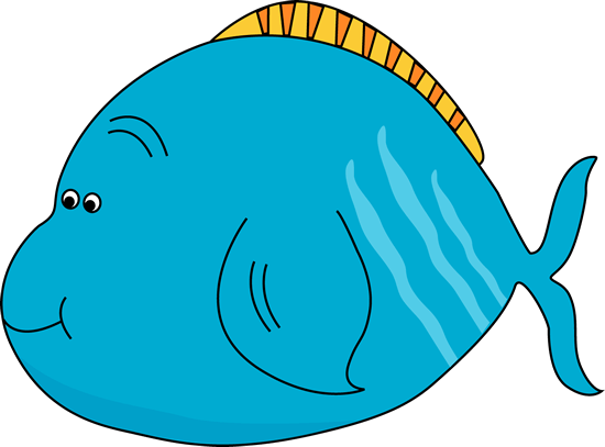 Blue - Fat Fish Clipart (550x407)
