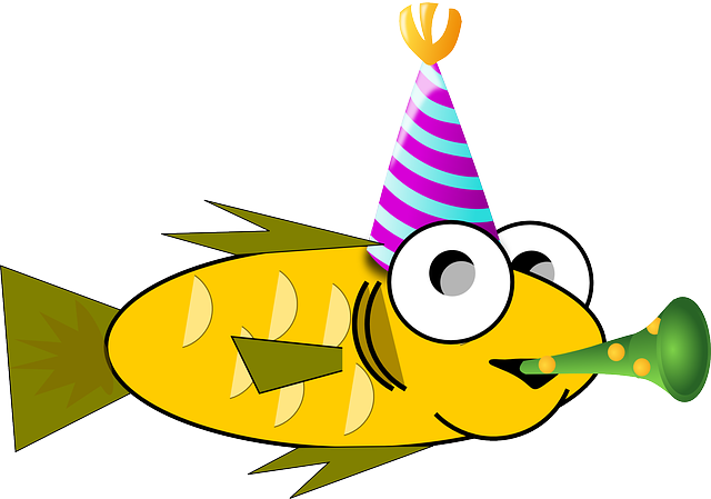 Celebrate Birthday, Fish, Party, Goldfish, Funny, Celebrate - Fisk Fødselsdag (640x449)