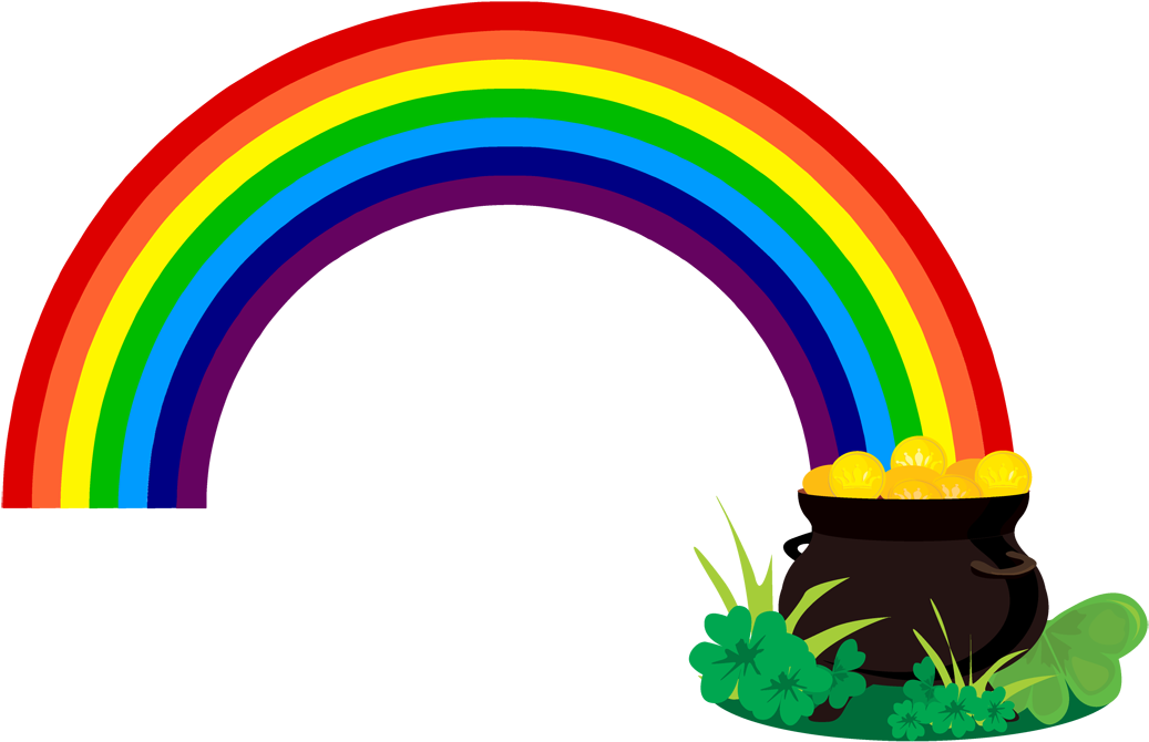 Pot Of Gold Clipart - Wizard Of Oz Rainbow (1058x708)
