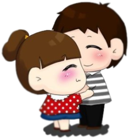 Love Cartoon Couple Hug Illustration - Cartoon Couple Hugging (589x600)