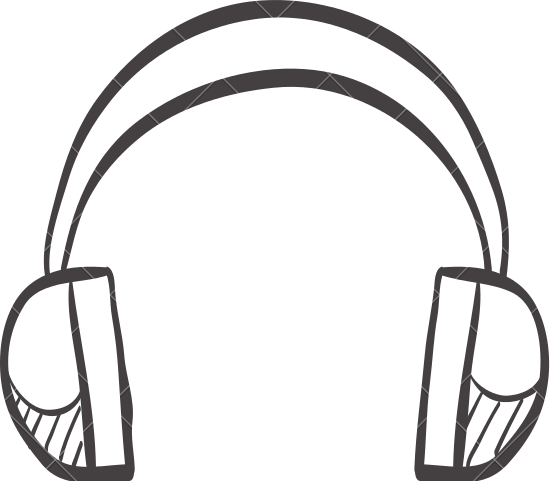 Headphones Doodle - Headphones Doodle (550x481)