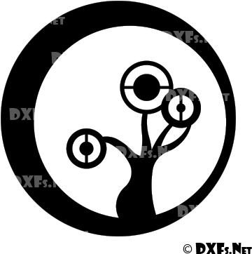 Modern Abstract Retro Tree Silhouette Design For Cnc - Free Dxf Design Modern (400x400)