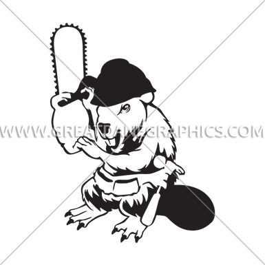 Beaver And Chainsaw - Cartoon (385x385)