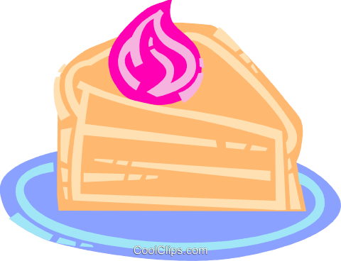 Piece Of Cake With Whipped Cream Royalty Free Vector - Pedaço De Bolo Png (480x368)