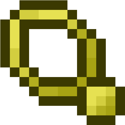 Golden Pendant - Chicken Nugget Pixel Art (512x512)