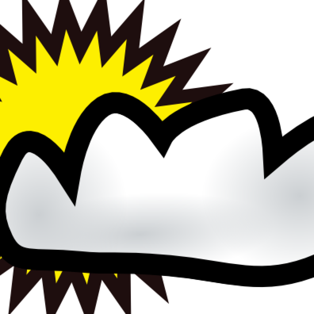Partly Cloudy Clipart Sunny Weather Clip Art Free Vector - Sunny And Cloudy (1024x1024)