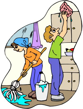 New Cleaning Clip Art Free Download Cleaning Students - Clean Clipart (350x462)