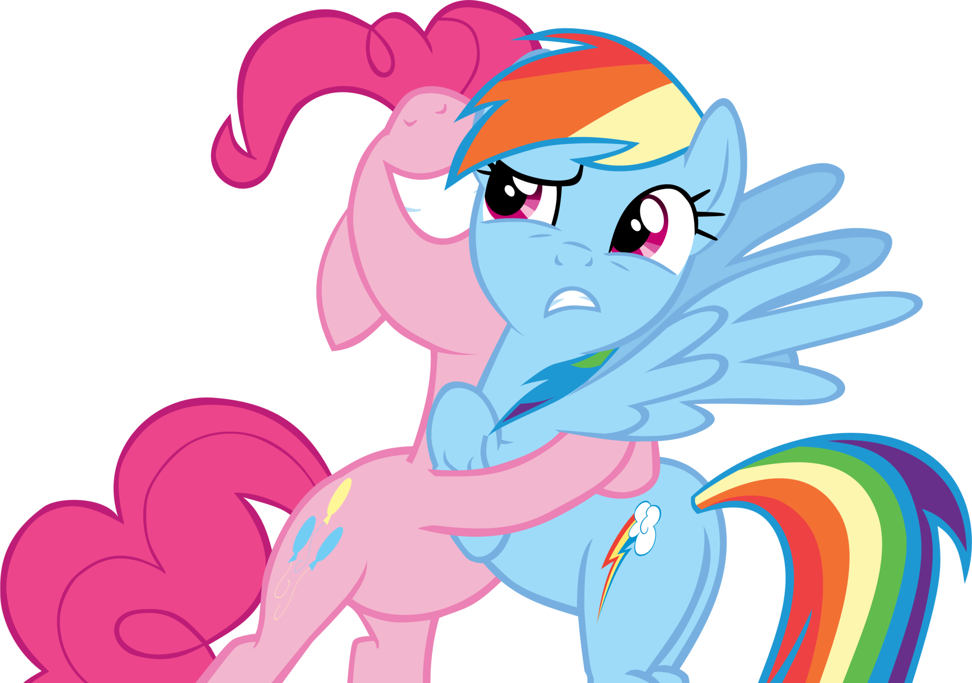 Fanmade Pinkie Pie Hugging Rainbow Dash By Snx11-d6ralw0 - Rainbow Dash (2000x1406)