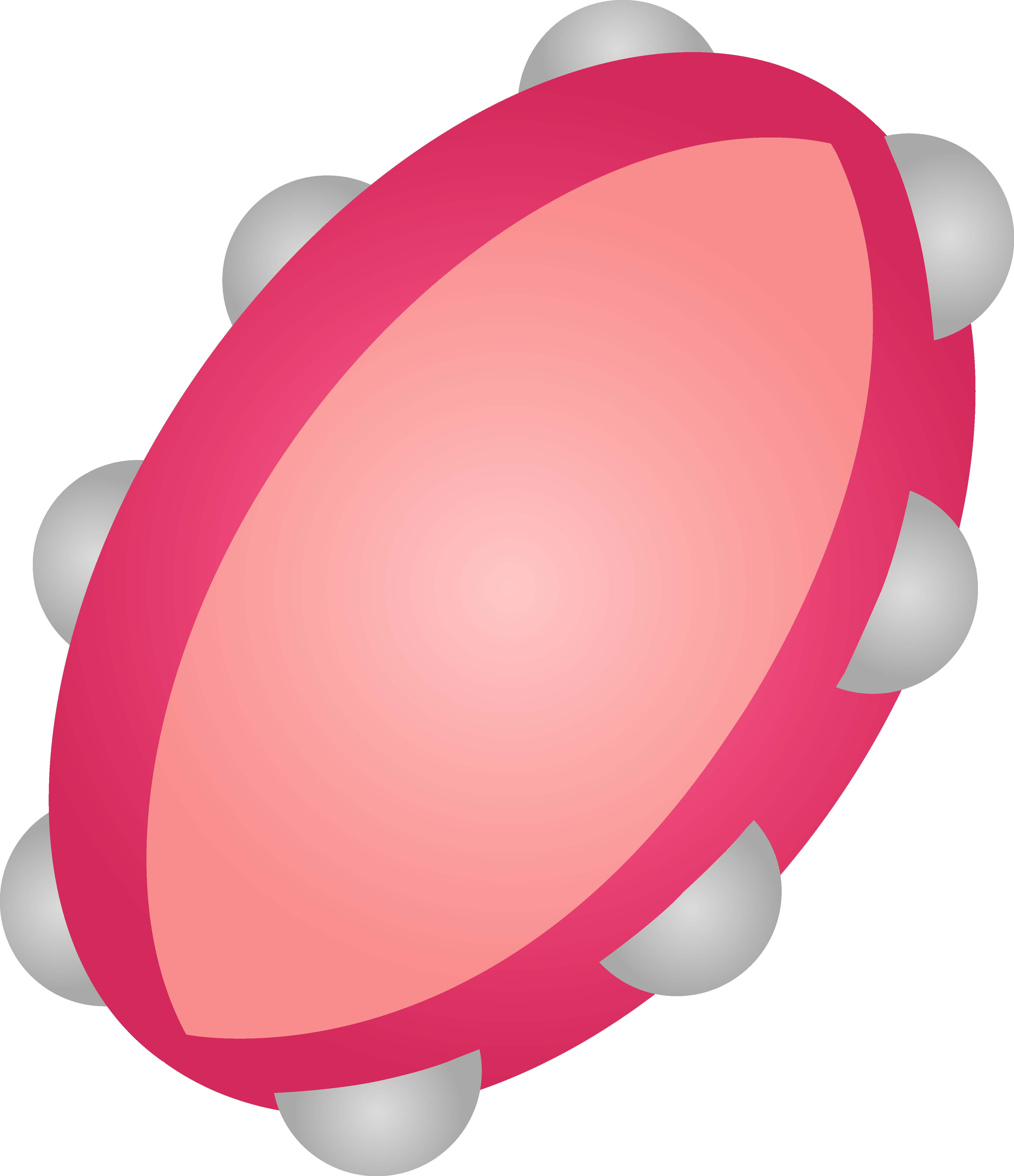 Instrument Clipart Tambourine - Pink Tambourine Clipart (4356x5054)