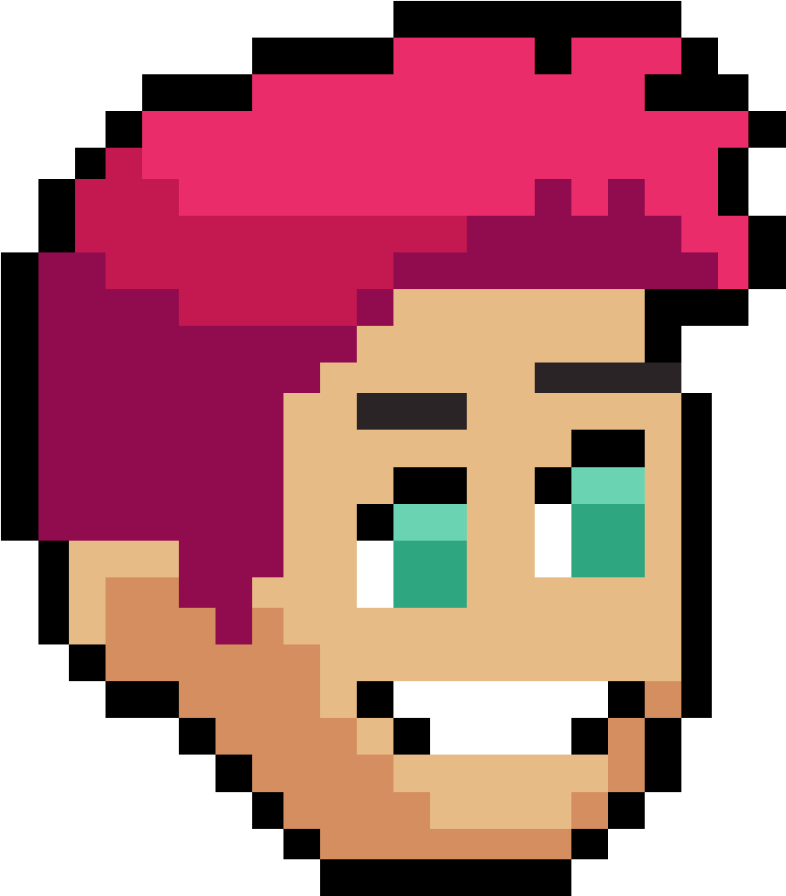 Pink Hair Clipart Male - Earth Pixel Art (1000x1000)