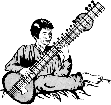 Instrument Clipart Sangeet - Playing Sitar Png (400x400)