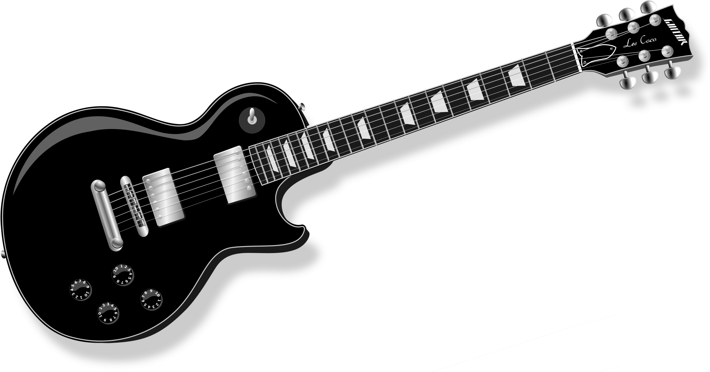 Guitar Clip Art Image - Lp Guitar (2400x1269)